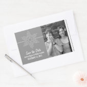 Sweet Snowflake Save the Date Sticker, Grey Rechthoekige Sticker (Envelop)