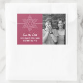 Sweet Snowflake Save the Date Stickers, Fuchsia Rechthoekige Sticker (Tas)