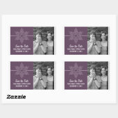 Sweet Snowflake Save the Date Stickers, Paars Rechthoekige Sticker (Vel)
