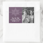 Sweet Snowflake Save the Date Stickers, Paars Rechthoekige Sticker (Tas)