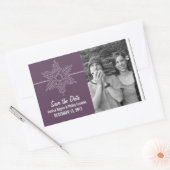 Sweet Snowflake Save the Date Stickers, Paars Rechthoekige Sticker (Envelop)