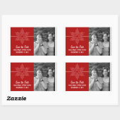 Sweet Snowflake Save the Date Stickers, Red Rechthoekige Sticker (Vel)