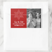 Sweet Snowflake Save the Date Stickers, Red Rechthoekige Sticker (Tas)