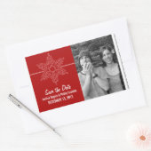 Sweet Snowflake Save the Date Stickers, Red Rechthoekige Sticker (Envelop)