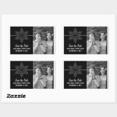 Sweet Snowflake Save the Date Stickers (zwart) (Vel)