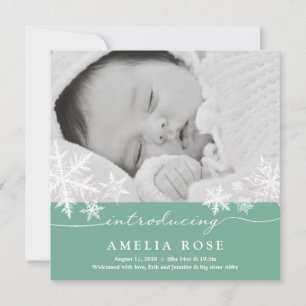 Sweet Snowflakes Aankondiging van de Baby