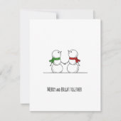 Sweet Snowman Couple Christmas Greeting Card Feestdagenkaart (Voorkant)