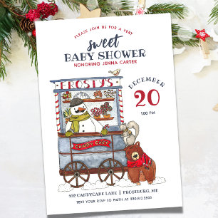 Sweet Snowman Forest december Baby shower Kaart