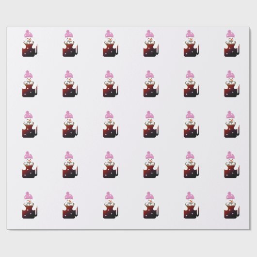 Sweet Snowman Hugging a Mok Cadeaupapier (Vlak)