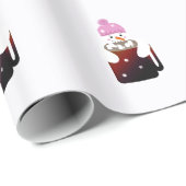 Sweet Snowman Hugging a Mok Cadeaupapier (Rol Hoek)