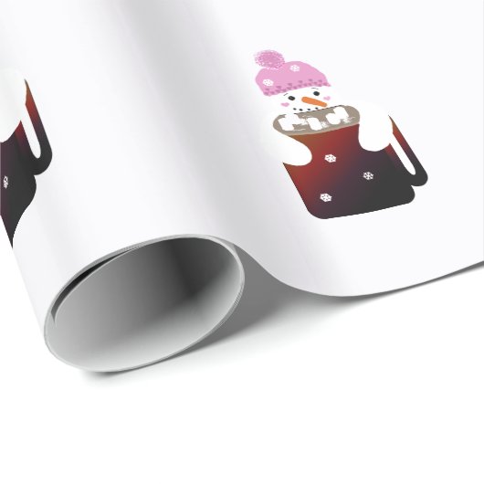 Sweet Snowman Hugging a Mok Cadeaupapier (Rol Hoek)