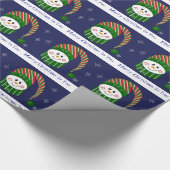 Sweet Snowman in Striped Pet en Scarf Cadeaupapier (Hoek)