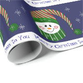 Sweet Snowman in Striped Pet en Scarf Cadeaupapier (Rol Hoek)