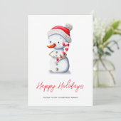 Sweet Snowman Logo Business Feestdagenkaart (Staand voorkant)
