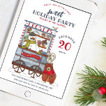 Sweet Snowman Snoep Winkelwagen Waterverf Feestdag Kaart<br><div class="desc">Maak kennis met onze uitnodiging voor 'A Sweet Holiday Party', waar winterwonderland en boskracht elkaar ontmoeten! Met een heerlijke waterverf van een vriendelijke sneeuwman, Frosty, neigt naar zijn snoepjes kar vol met seizoensgebonden lekkernijen. Doe mee aan de feestelijke pret als een vrolijke eekhoorn zitstokken op het hoofd van een beer...</div>