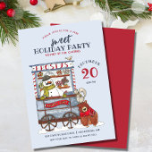 Sweet Snowman Snoep Winkelwagen Waterverf Feestdag Kaart