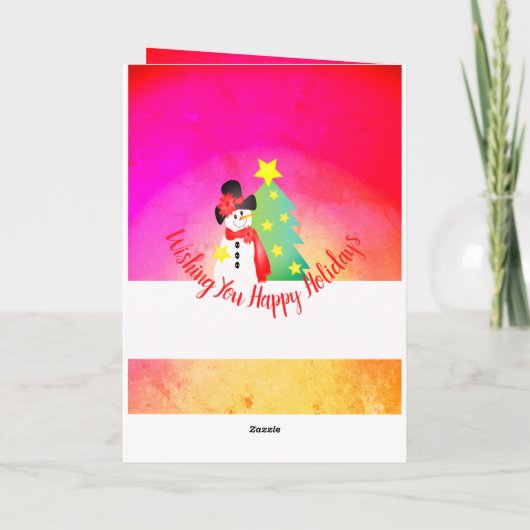 Sweet Snowman ThMED Folded Holiday Kaart (Achterkant)