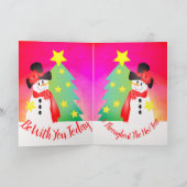 Sweet Snowman ThMED Folded Holiday Kaart (Binnen)