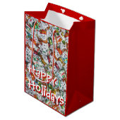 Sweet Snowmen Prettige feestdagen cadeautas medium (Voorkant Gekanteld)