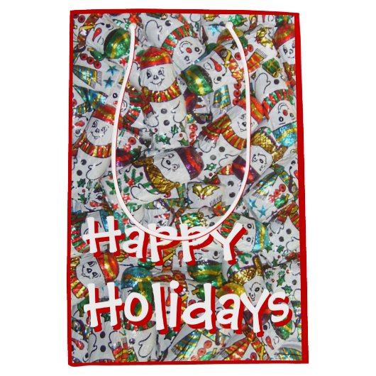 Sweet Snowmen Prettige feestdagen cadeautas medium (Voorkant)