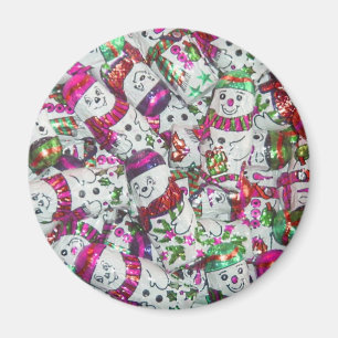 Sweet Snowmen Roze magneet
