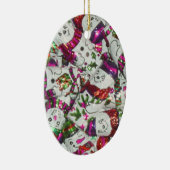 Sweet Snowmen Roze sierovale Keramisch Ornament (Rechts)