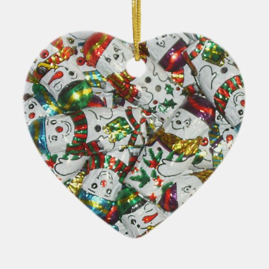 Sweet Snowmen, sierhart Keramisch Ornament (Voorkant)