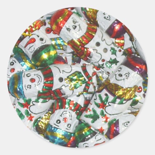 Sweet Snowmen sticker rond (Voorkant)