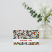 Sweet Snowmen stripe visitekaartje wit (Staand voorkant)