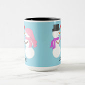 Sweet Snowpeople in Love: Light Blue Mok (Midden)