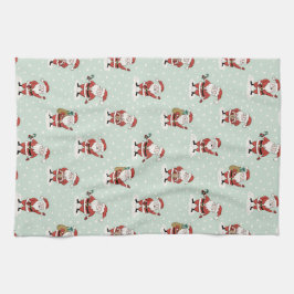 Sweet Snowy Santa Holiday Kitchen Towel Theedoek