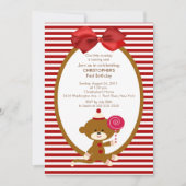 Sweet Sock Monkey kinderen Birthday Uitnodiging (Voorkant)