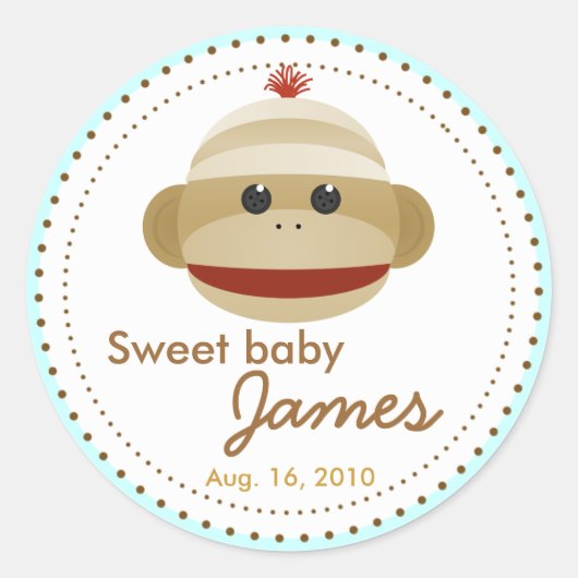 Sweet Sock Monkey Stickers (Voorkant)