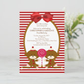 Sweet Sock Monkeys TWINS Birthday Invitation Kaart (Staand voorkant)