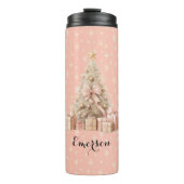 Sweet Soft Pink Christmas Tree & aangepaste groete Thermosbeker (Voorkant)