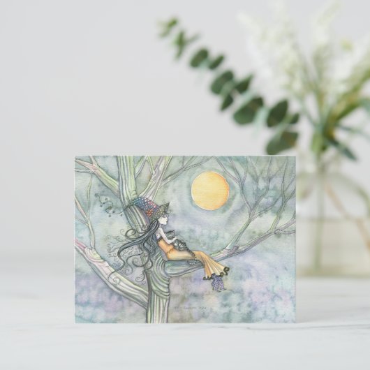 Sweet Solitude Witch Cat Briefkaart (Staand voorkant)