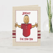 Sweet Son Cartoon Vijf Sterren Grappige Verjaardag Kaart (Voorkant)
