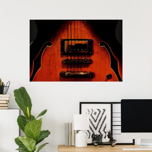 Sweet Soul Blues Guitar 36 x 24 Poster (Thuiskantoor)