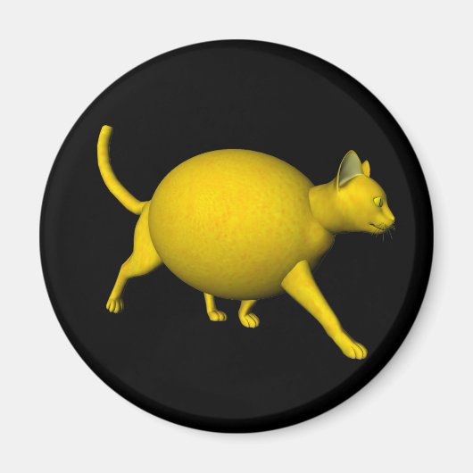 Sweet-Sour Lemon Cat Magneet (Voorkant)