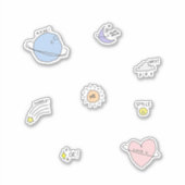 Sweet Space Sticker Set | perzik (Voorkant)
