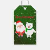 Sweet Sparkly Green, Santa en Beer Cadeaulabel (Voorkant)