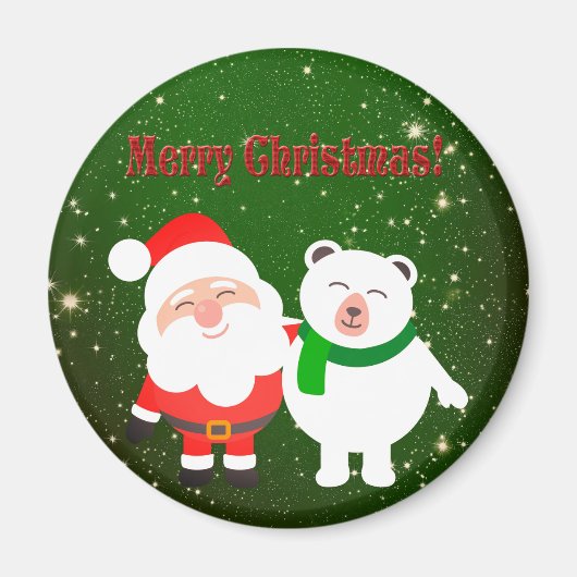 Sweet Sparkly Green, Santa en Beer Magneet (Voorkant)