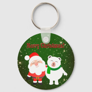 Sweet Sparkly Green, Santa en Beer Sleutelhanger