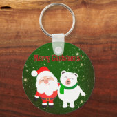 Sweet Sparkly Green, Santa en Beer Sleutelhanger (Voorkant)