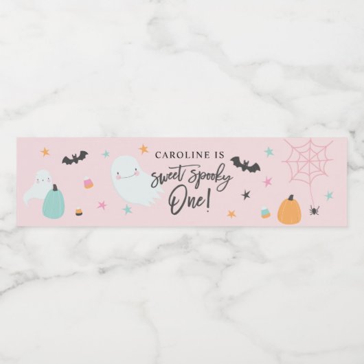 Sweet Spooky Een 1e Verjaardag Waterfles Labels Waterfles Etiket (Enkel label)