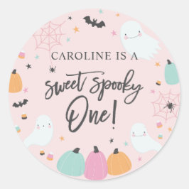 Sweet Spooky Een 1e Verjaardagsfeestje Ronde Stick Ronde Sticker