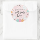 Sweet Spooky Een 1e Verjaardagsfeestje Ronde Stick Sticker (Tas)