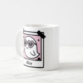 Sweet & Spooky Ghost Pastel Gothic Roze Polaroid Koffiemok (Voorkant links)
