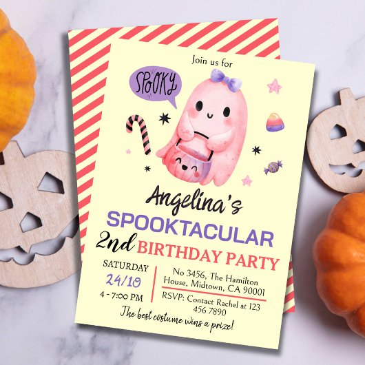 Sweet & Spooky Ghost snoep 2e Verjaardag Halloween Kaart