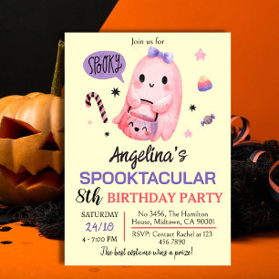 Sweet & Spooky Ghost snoep 8e Verjaardag Halloween Kaart